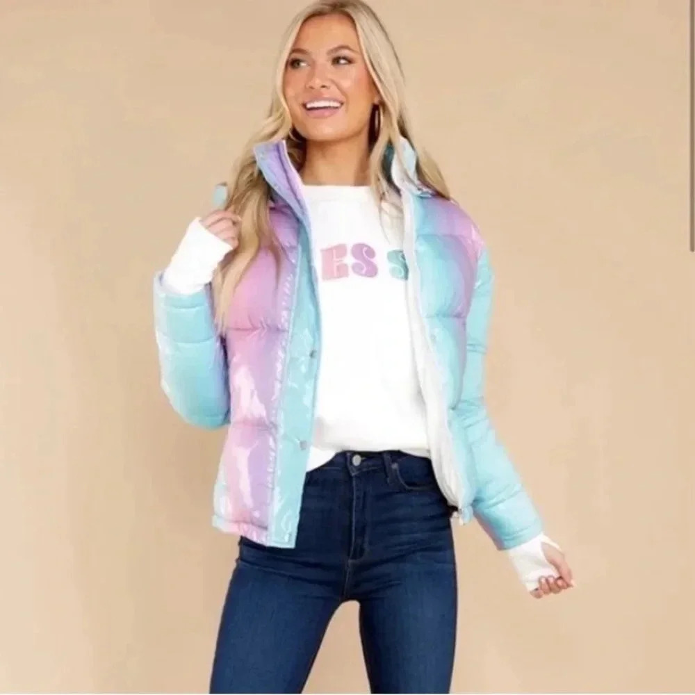 Beach Riot Puffer Coat, ombre pastel - Picture 3 of 10